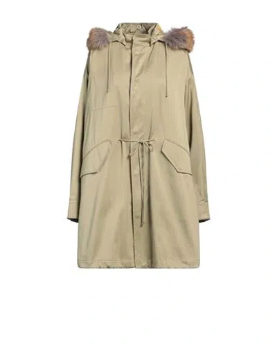 Burberry Woman Coat Green Size L Cotton