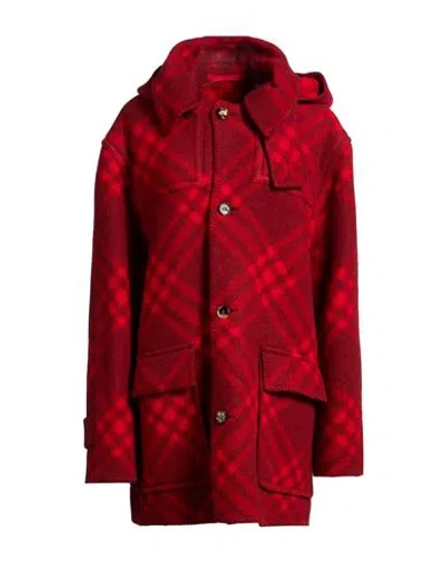 Burberry Woman Coat Red Size M Wool