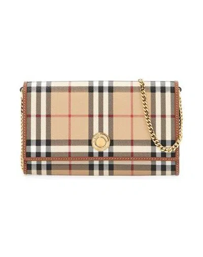 Burberry Woman Cross-body Bag Beige Size - Polyurethane