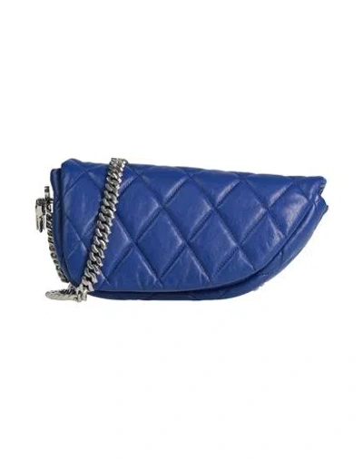 Burberry Woman Cross-body Bag Blue Size - Lambskin, Upcycled Metals