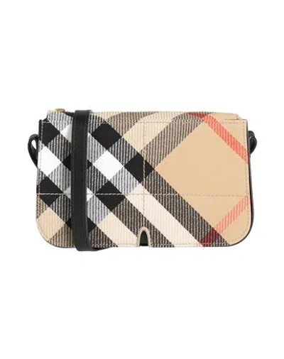 BURBERRY BURBERRY WOMAN CROSS-BODY BAG SAND SIZE - POLYESTER, COTTON, LEATHER