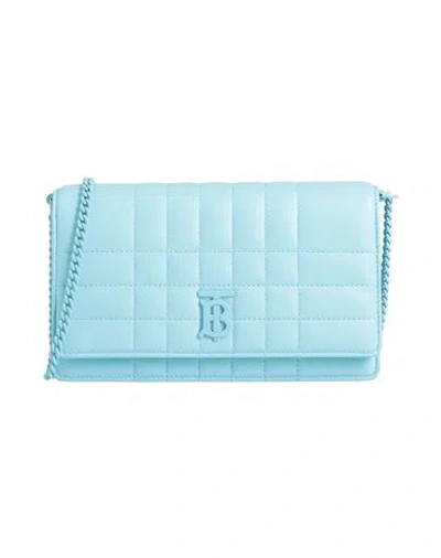 Burberry Woman Cross-body Bag Sky Blue Size - Lambskin