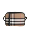 Burberry Check Canvas & Leather Camera Bag In Black