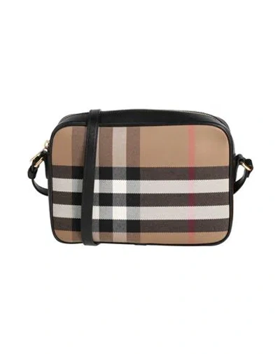 BURBERRY BURBERRY WOMAN CROSS-BODY BAG BLACK SIZE - COTTON, CALFSKIN