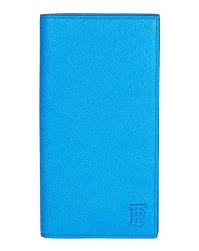 Burberry Woman Document Holder Blue Size - Leather