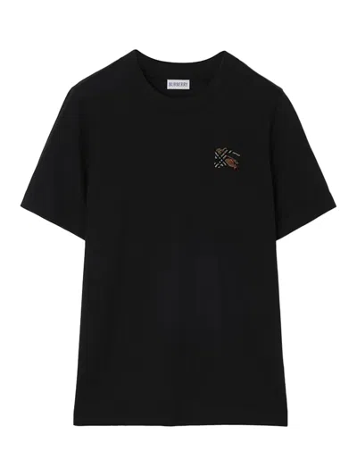 Burberry Woman Frankie T-shirt Black In Multi