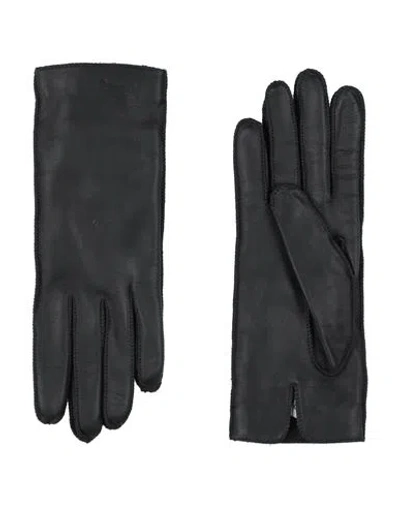 Burberry Woman Gloves Black Size 7 Lambskin, Cashmere, Silk