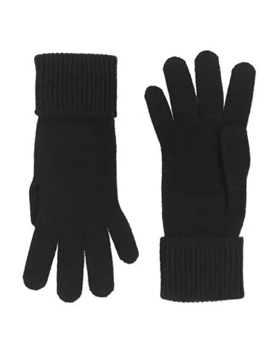 Burberry Woman Gloves Black Size M/l Cashmere, Polyamide
