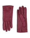 Burberry Woman Gloves Burgundy Size 7 Lambskin, Cashmere, Silk