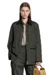 Burberry Woman Green Jackets In Green
