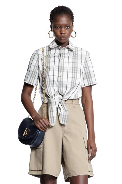 Burberry Woman Grey Shirts In Metallic