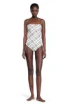Burberry Women's Printed One-piece Swimsuit In Grey