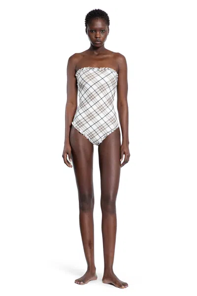 BURBERRY FRILLED CHECK SWIMSUIT