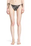 Burberry Dark Brown Check Bikini Bottom In Grey