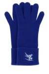 Burberry Electric Blue Cashmere Blend Gloves In Blue