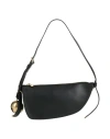 Burberry Bell-rattle Detail Leather Shoulder Bag In Black