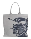 Burberry Womens Equestrian Knight Design Cotton-blend Tote Bag In Blue