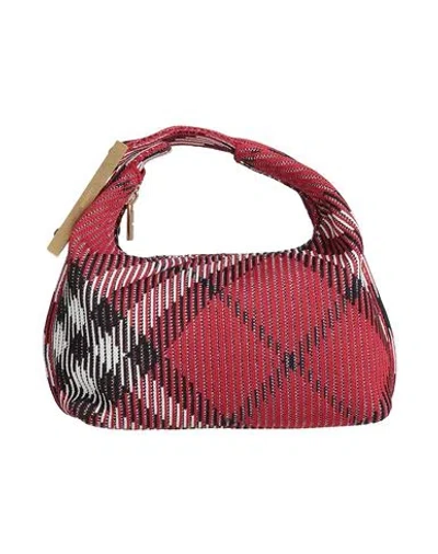 Burberry Woman Handbag Brick Size - Polyamide, Cotton, Polyurethane In Red