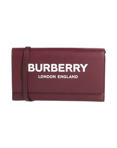 Burberry Woman Handbag Brown Size - Leather In Burgundy