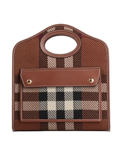 Burberry Woman Handbag Brown Size - Textile Fibers
