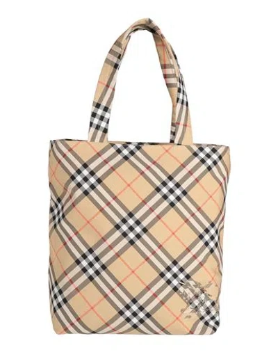 Burberry Woman Handbag Camel Size - Polyester, Polyurethane In Sand