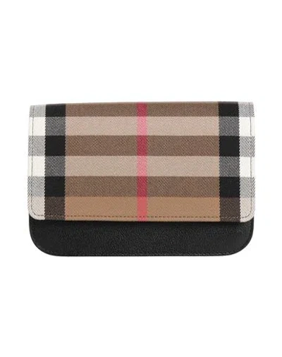 Burberry Woman Handbag Camel Size - Calfskin, Cotton In Sand