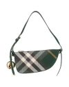 Burberry Woman Handbag Dark Green Size - Polyester, Wool, Calfskin