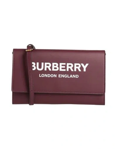 Burberry Woman Handbag Deep Purple Size - Leather In Burgundy