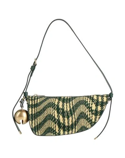 Burberry Woman Handbag Green Size - Cotton, Elastane, Polyamide, Lambskin