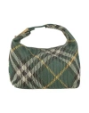 Burberry Embroidered Nylon Mini Peg Handbag In Green