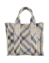 Burberry Check Motif Mini Tote Bag In Gray