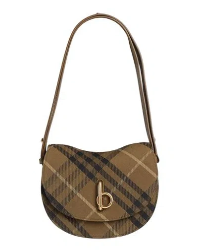 Burberry Woman Handbag Military Green Size - Textile Fibers, Leather