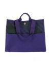 Burberry Prorsum Woman Handbag Purple Size - Cotton, Calfskin In Purple