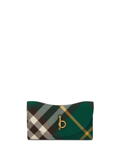 Burberry Rocking Horse Check-print Wallet In 常春藤
