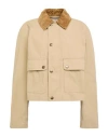 Burberry Beige Cropped Cotton Jacket In Brown