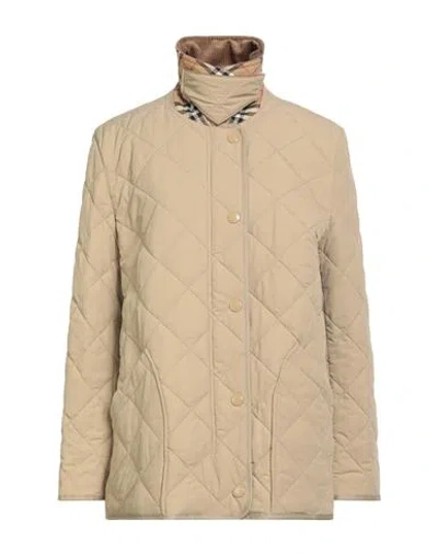 Burberry Woman Jacket Beige Size L Polyamide In Sand