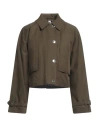 BURBERRY BURBERRY WOMAN JACKET MILITARY GREEN SIZE 6 COTTON