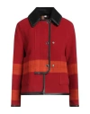 Burberry Woman Jacket Red Size 8 Wool, Cashmere, Lambskin In Red