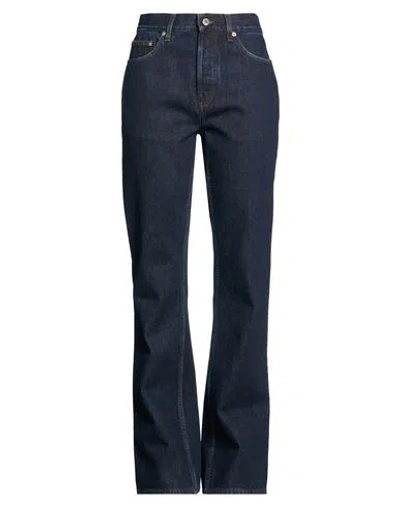 Burberry Woman Jeans Blue Size 27 Cotton, Lambskin, Calfskin