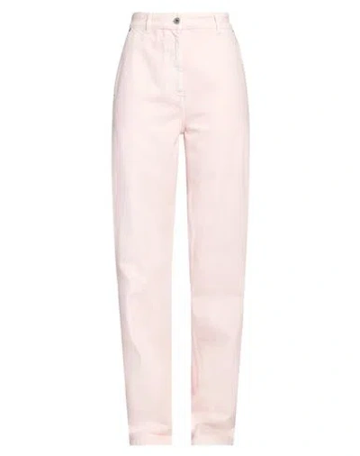 Burberry Woman Jeans Light Pink Size 6 Cotton, Calfskin