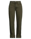 Burberry Woman Jeans Military Green Size 32 Cotton In Green