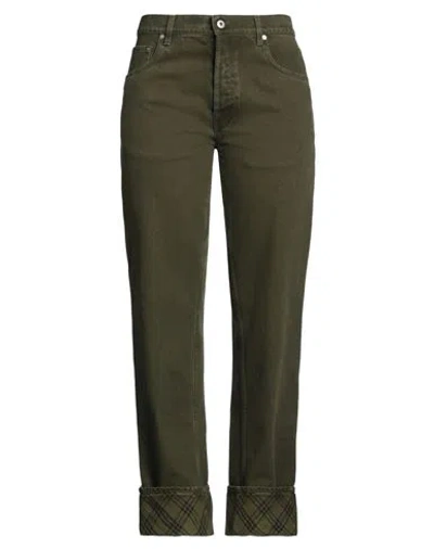 Burberry Woman Jeans Military Green Size 32 Cotton