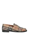 Burberry Hackney Check Penny Loafers In Beige
