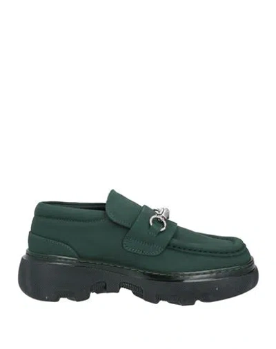 BURBERRY BURBERRY WOMAN LOAFERS DARK GREEN SIZE 8 LEATHER