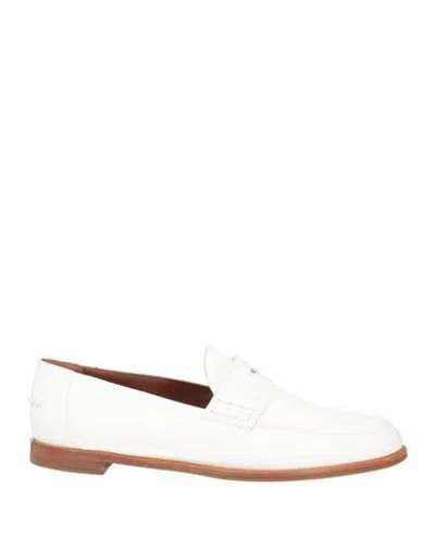 Burberry Woman Loafers White Size 11 Soft Leather