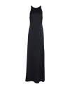 Burberry Silk Satin Janie Maxidress With Draped Neckline In Black