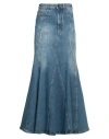 Burberry Flared Denim Maxi Skirt In Blue