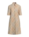 Burberry Signature Check Button-front Shirtdress In Beige