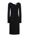 Burberry Woman Midi Dress Black Size 4 Viscose, Elastane, Cotton, Polyester In Black