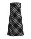 Burberry Midi Dress With Check Pattern In Black
